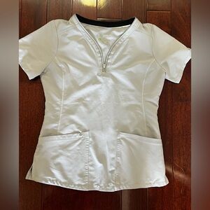 Women's cream colored scrub Top